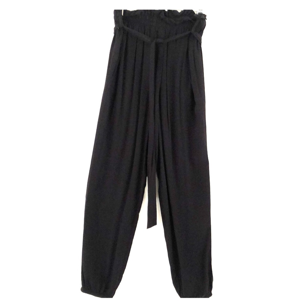 BCBG cotton harem pants with tie